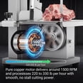 thumbnail image 2 of Stainless Steel Countertop Bone Sawing Machine 110V 1500W Removable Blade, Commercial Electric Meat Bandsaw Bone Saw for Butchering, Bone Cutting Machine for Rib Pork Beef, 2 of 19