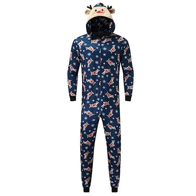 Pyjamas de Noël Assortis pour la Famille, Body à Capuche, une Pièce