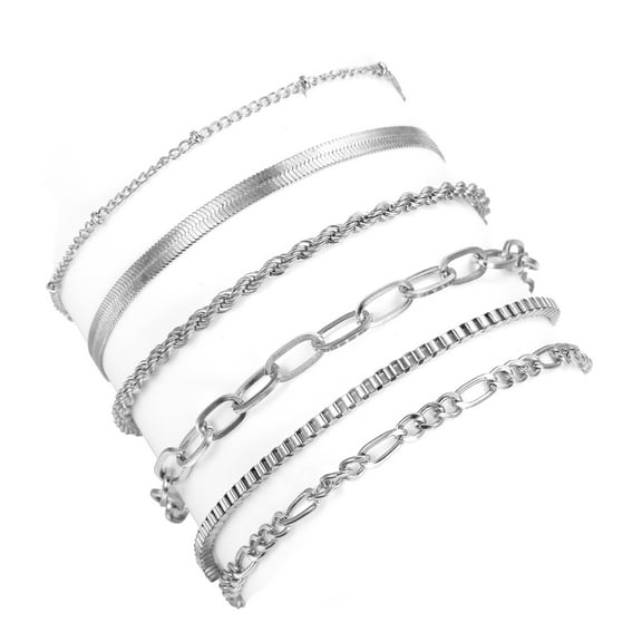 AOOOWER 6 Pieces Fashion Bracelets for Women Stackable and Fashionable Women Ladies