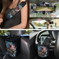 thumbnail image 4 of Yuyamidu 15 PCS Boa Car Seat Covers Set American Flag Steering Wheel Cover Seat Belt Pads Trash Bin Air Vent Storage Organizer Rear View Mirror Cover Coasters Key Chain, 4 of 7