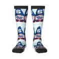 thumbnail image 1 of Fotbe Cute Gnomes in USA Calcetas Divertidas Estampadas para Hombre y Mujer, Calcetas de Algodón hasta la Rodilla para Caminar, Correr, Enfermería y Embarazo, 1 of 6