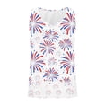 thumbnail image 4 of Women's Fireworks Print Independence Day Tank Top Summer Henley Neck Red White and Blue Tee Tank Patriotic Casual Sleeveless Top Multicolor, 4 of 5