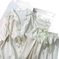 thumbnail image 4 of Pijamas de seda helada para mujer en verano, finos, frescos y frescos, pantalones cortos de encaje de manga corta, la seda se puede usar afuera, conjunto de dos piezas para uso doméstico, 4 of 4