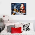 thumbnail image 4 of Nawypu Christmas Winter Canvas Wall Art with Wood Frames " Christmas Santa Hanging Wall Pictures Decoration for Holiday Living Room Bedroom Bathroom, 4 of 4