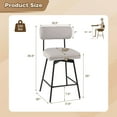 thumbnail image 3 of Costway 25" Upholstered Swivel Bar Stool Set of 4 with Padded Seat & Backrest Metal Frame, 3 of 9