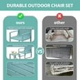 thumbnail image 5 of Werph Outdoor Patio Furniture Set, Patio Chairs with Outdoor Table, Front Porch Furniture Patio Chair with  Balcony Furniture Bistro Table and Chair Set Outdoor Seating Set,Blue, 5 of 8