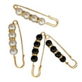 thumbnail image 4 of 4 Pieces Women Pearl Brooch DIY Crafts Waistband Decor Adjust Clip Clasps Tightening Waist Pins for Shirt Shawl Dress D, 4 of 7