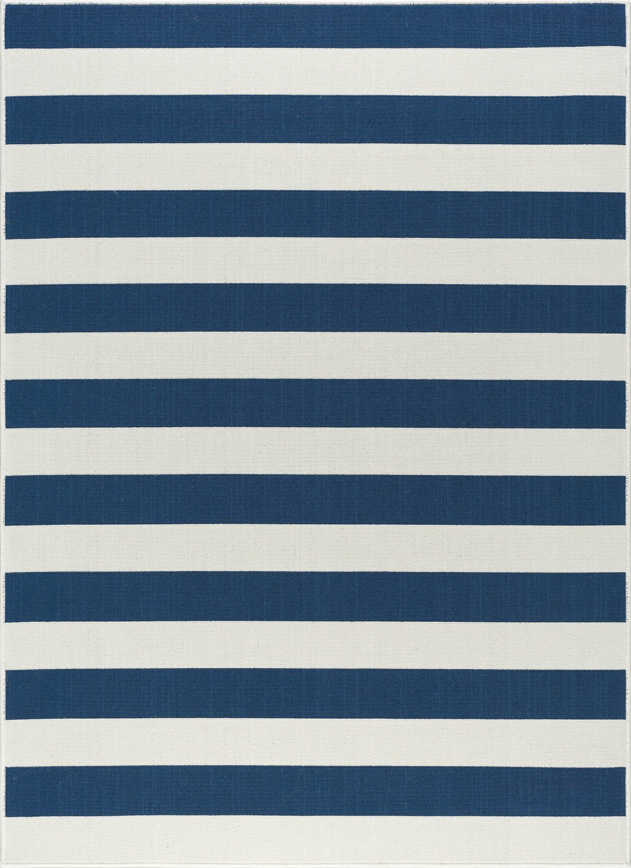 5x8 Water Resistant, Indoor Outdoor Rugs for Patios, Front Door Entry, Entryway, Deck, Porch, Balcony | Outside Area Rug for Patio | Navy, Stripe | Size: 5'3'' x 7'3''
