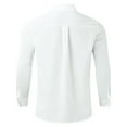 thumbnail image 4 of Camisa De Botones Para Hombre Blusa de manga larga con botón de cuello vuelto para hombre, informal, de otoño, con bolsillo liso (White, XL), 4 of 5