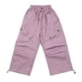 thumbnail image 3 of RMGVDSD Girls Summer Jeans Cargo Pants For Girls Cargo Jogger Pants Casual Girl's Elastic Waist Cargo Pants With Pockets Denim Pants Streetwear For 4-5 Years, 3 of 7