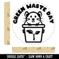 thumbnail image 2 of Green Waste Day Rat in Can Bin Self-Inking Rubber Stamp Ink Stamper - Fuchsia Ink - Small 3/4 Inch, 2 of 7