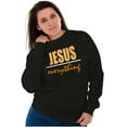 thumbnail image 4 of Christian Faith Jesus Over Everything Women Plus Size Crewneck Sweatshirt Brisco Brands 2X, 4 of 6