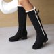 thumbnail image 1 of Botas de mujer Botas de nieve con cremallera Botas de terciopelo de algodón Zapatos cálidos de algodón sólido Botas de tacón medio a media pantorrilla Wmkox8yii ghj1400, 1 of 5