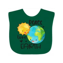 Inktastic Earth Day Peace Love Earth Boys or Girls Baby Bib