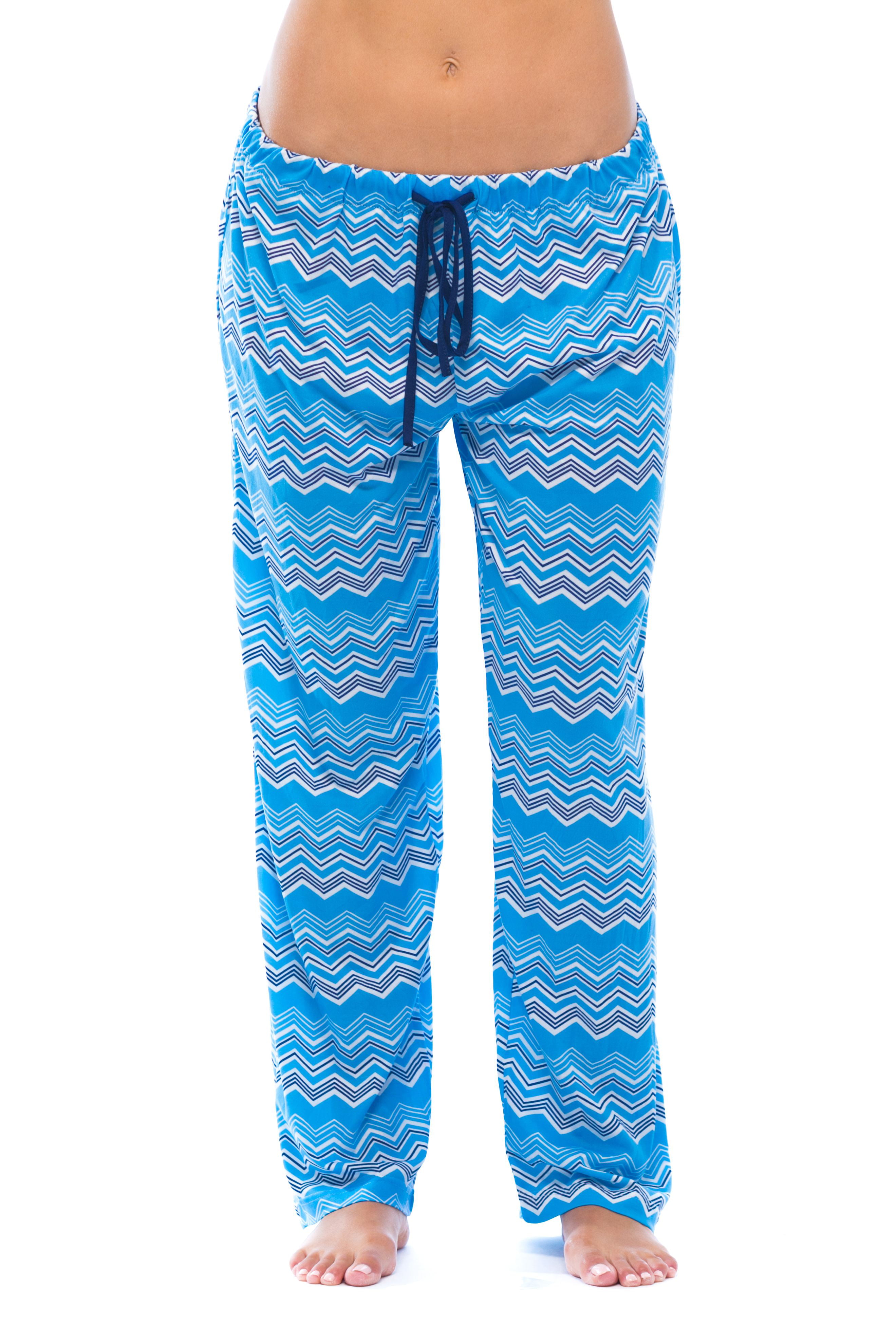 Just Love Women Pajama Pants / PJs / Sleepwear (Zig Zag Chevron Blue ...