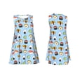 thumbnail image 7 of Lsque Kawaii Sushi (2) Pattern Summer Dresses for Women – Sleeveless T-Shirt Swing Sundress, Perfect for the Beach and Casual Days, 7 of 7