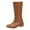 Brick Red, variant on yocbz Work Boots Knee High Boots Women Square Toe Pull On Wide Calf Riding Fashion Buckles Chunky Casual Vintage Buckle Black,Size for US 7.5