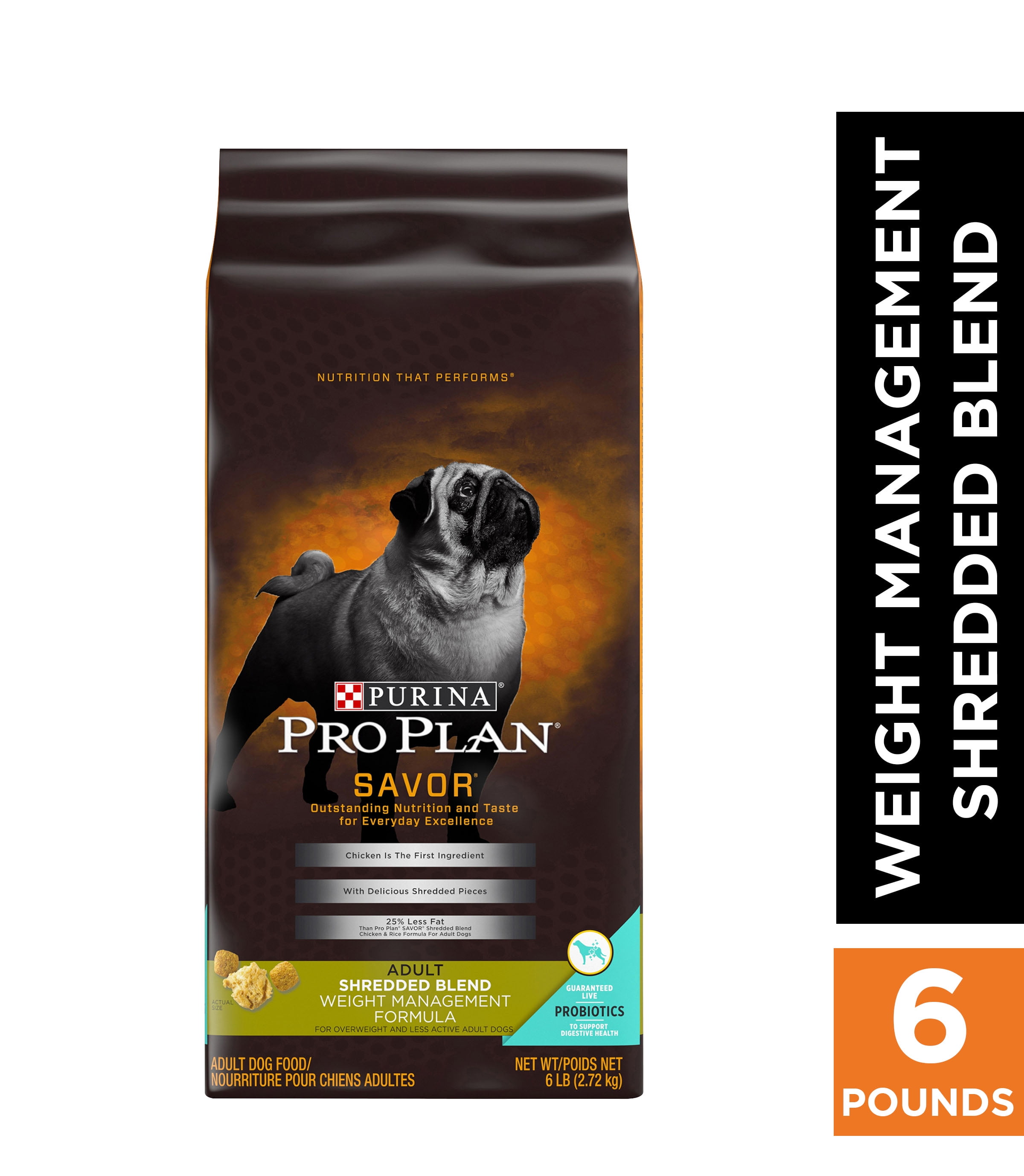 Purina Pro Plan Weight Management Dry Dog Food, SAVOR Shredded Blend