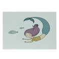 thumbnail image 1 of Mermaid Cutting Board, Happy Siren Swimming Happily Underwater After Little Birds Cheerful Marine Fantasy, Decorative Tempered Glass Cutting and Serving Board, Small Size, Multicolor, by Ambesonne, 1 of 1