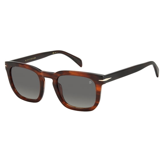 David Beckham - DB 7076/S, Squared acetate men BROWN HORN/GREY SHADED
