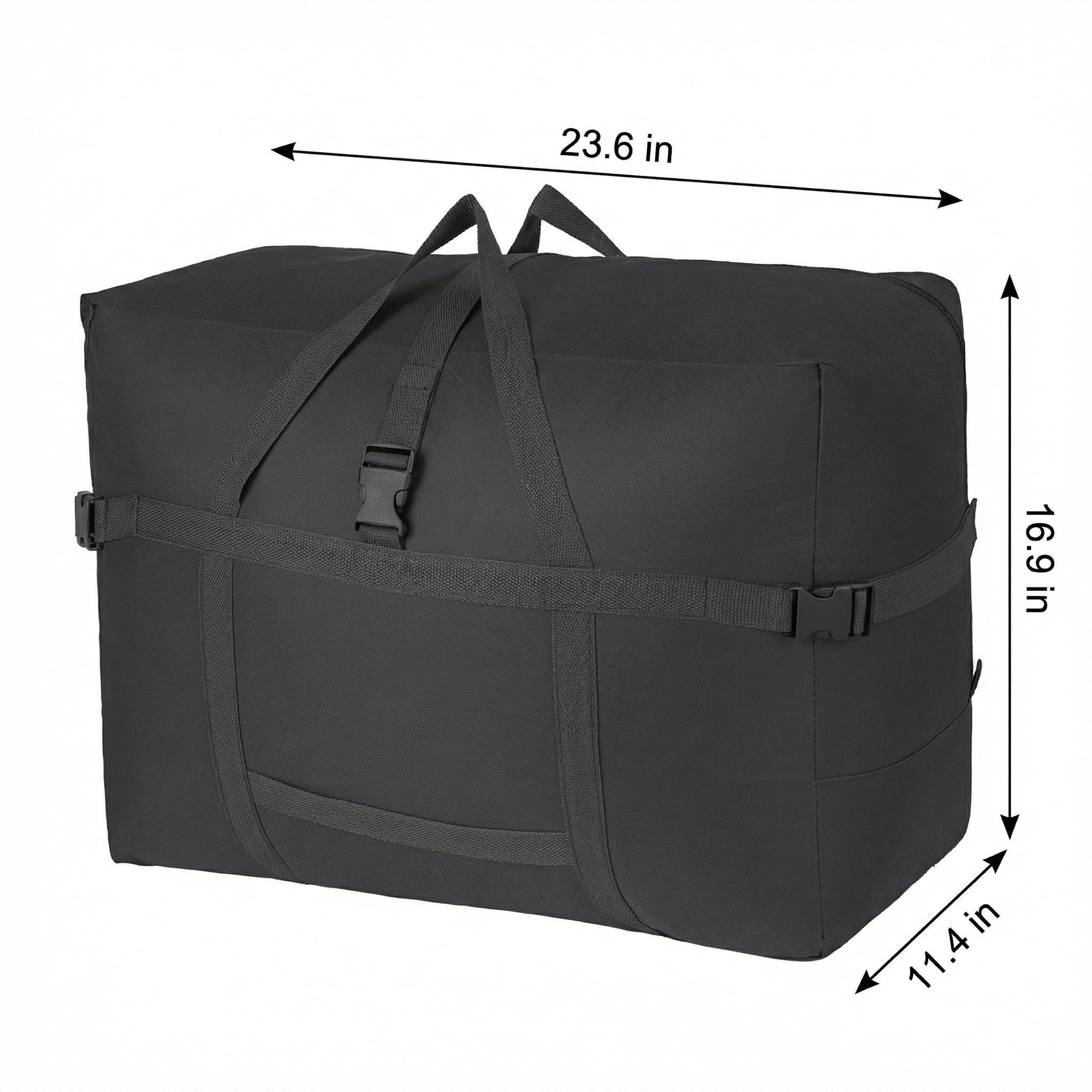 Unique Bargains Clothes Storage Oxford Moving Bag Black 23.6*11.4*16.9in