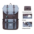 thumbnail image 3 of Mochila de viaje escolar KAUKKO para universidad flexible con portátil para 15 ", 22L (Nylon Greyblack) KAUKKO EP5-4-GREYCOFFEE, 3 of 5
