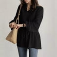 thumbnail image 3 of Women's Long Sleeved V Neck Shirt With Drawstring Waistband Top Solid Color Top Lightweight for Women Shirts for Women Casual Summer Fitted T Shirts Women Polyester Long Sleeve Womens Tee Shirts Loose, 3 of 6