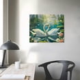 thumbnail image 4 of Patifu Swans Flowers Fine Art Aesthetic Poster & Print Wall Painting for Classroom Kitchen Office Farmhouse Bathroom Decor 16x12in, 4 of 6