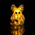 thumbnail image 5 of BingTong Lighted Vintage Patchwork Ghost,Bow Light Up Ghost With Mini Pumpkin Candy Bucket,Vintage Halloween Patchwork Ghosts Lamp,For Rustic Fall Figurine Decoration D-Light, 5 of 7
