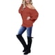 thumbnail image 3 of Jersey INFITTY para mujer con hombros descubiertos y mangas de murciélago, color caramelo S, 3 of 5