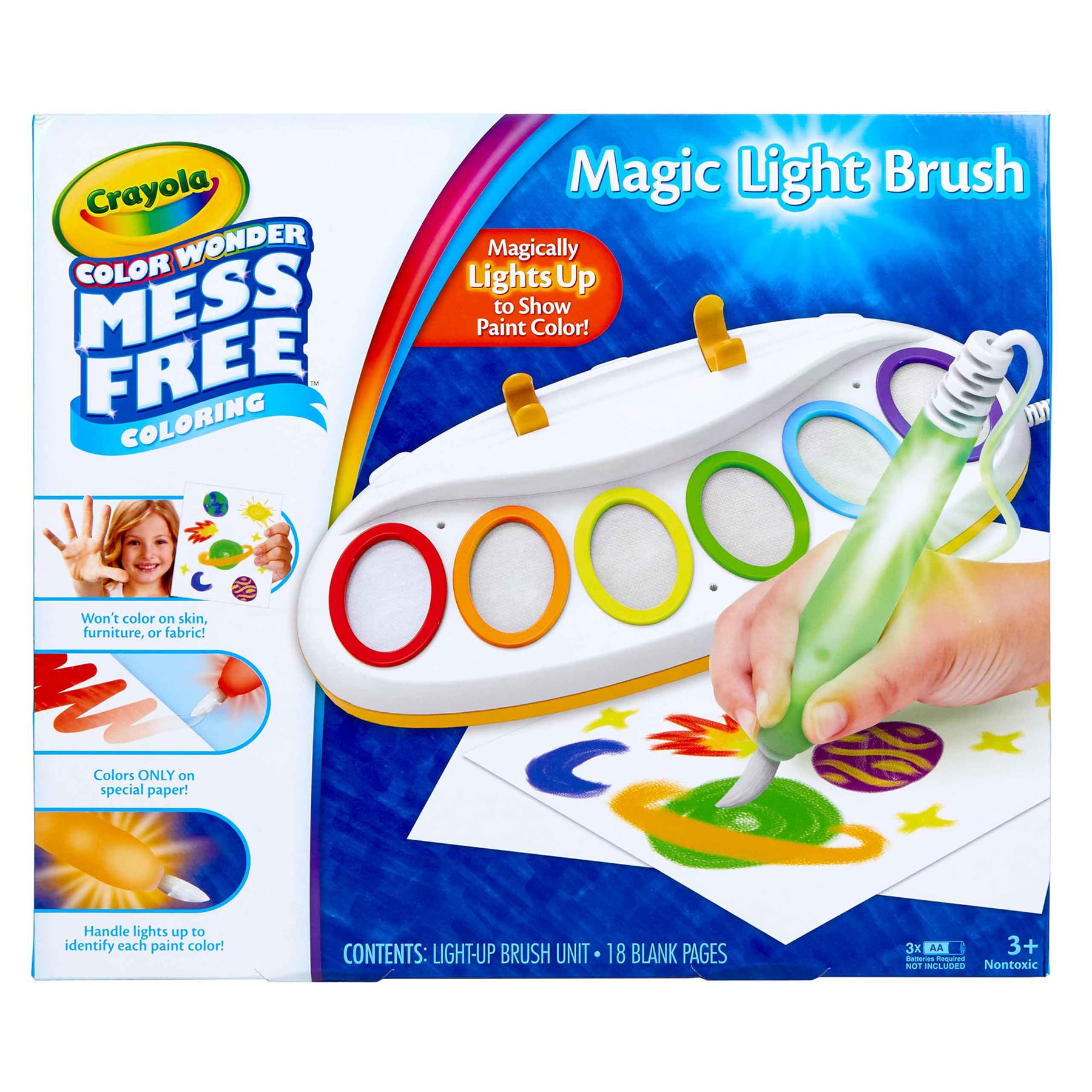Crayola Color Wonder Magic Light Brush & Washable Paint Art Set for Kids, Gift, Age 3+ Unisex Child (图2)