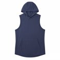 thumbnail image 3 of JIAYUE Men Tank Top Sleeveless With Front Pocket Solid Color Hoodies For Gym Training And Fitness Workouts, 3 of 3