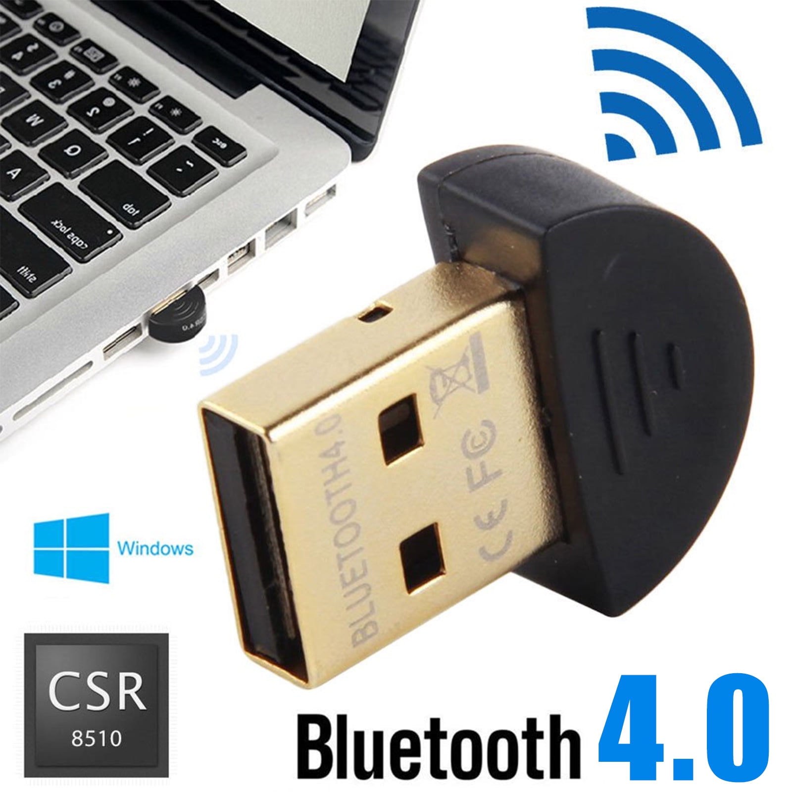 Windows 10, 8.1, 8, 7, Plugable USB Bluetooth 4.0 Low Energy Micro Adapter 