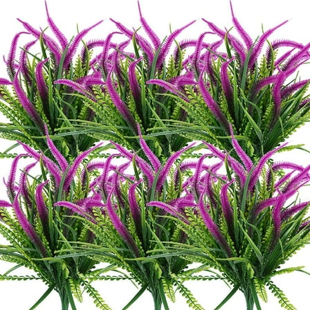 Outdoors Artificial Flowers Plants 8pcs Faux Plastic Plant Artificial Fake Flower UV Resistant Plants