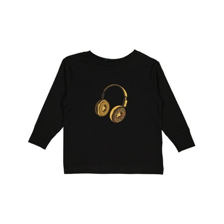 

Inktastic Headphone Donut Gift Toddler Toddler Girl Long Sleeve T-Shirt
