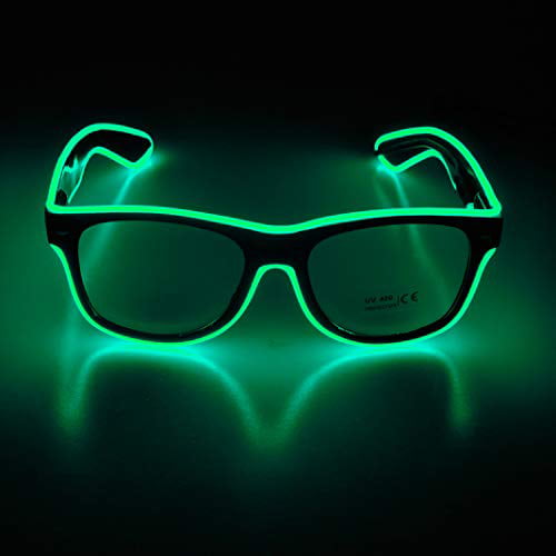 Neon Rave Glasses EL Wire Flash LED Light Up Sunglass Halloween Xmas Party Decor