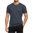 thumbnail image 5 of Kalauyu Running Shirts Men Sport Tops Dry Fit Gym Wicking Athletic Quick Dry Moisture Wicking T Shirts Solid Color Breathable Cool Fitness Workout Shirts, 5 of 9