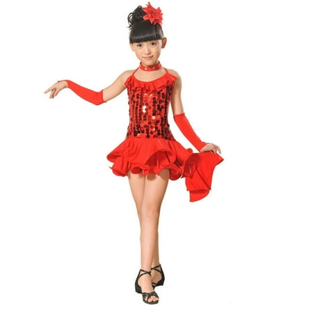 

Cathalem Volleyball Outfits for Teen Girls Children Kids Girls Dress Skirt Latin Ballet Dress Party Dancewear Checke Girls Childrenscostume Red 1-2 Years