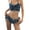 Blue-M, variant on Women Two Pieces Split Swimwear Denims Halters Swimsuits Backless Bathing Suit Hot Girl Swimsuit for