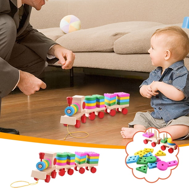 Beech Wooden Train Children's Educational Early Education Building