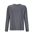 thumbnail image 4 of Mens Long Sleeve Shirts Cotton Crew Neck Soft T Shirt Casual Lightweight Solid Loose Fit Cozy Pajama Blouses, 4 of 4