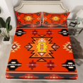 thumbnail image 2 of Homewish Hippie Aztec Female Full Size Sheets, Vintage Western Orange Triangle Bed Sheets, Bohemian Mandala Theme Sheet Sets, Super Cozy Room Decor, 4pcs, 2 of 7