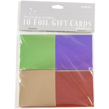 JAM Paper Foldover Foil Gift Tags, Assorted Colors, 10/Pack
