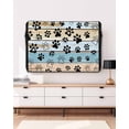thumbnail image 3 of Outdoor TV Cover 40 to 43 Inch Weatherproof, Farmhouse Vintage Waterproof TV Screen Protector for Outside Decor with Zipper and Pocket 40"L x 25"H , Pet Dog Paws Wood Texture Blue Aqua, 3 of 7