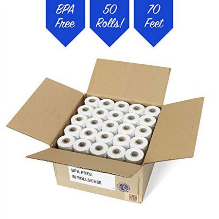 50 Rolls of Thermal Paper 2 1/4'' by 70' Verifone VX520 First Data FD400 Nurit 8000 8020 STP103 (48gm)
