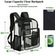 thumbnail image 5 of Mochila transparente KUI WAN de PVC negro transparente para la escuela, 12 de largo x 6 de ancho x 16,5 de alto, 5 of 9