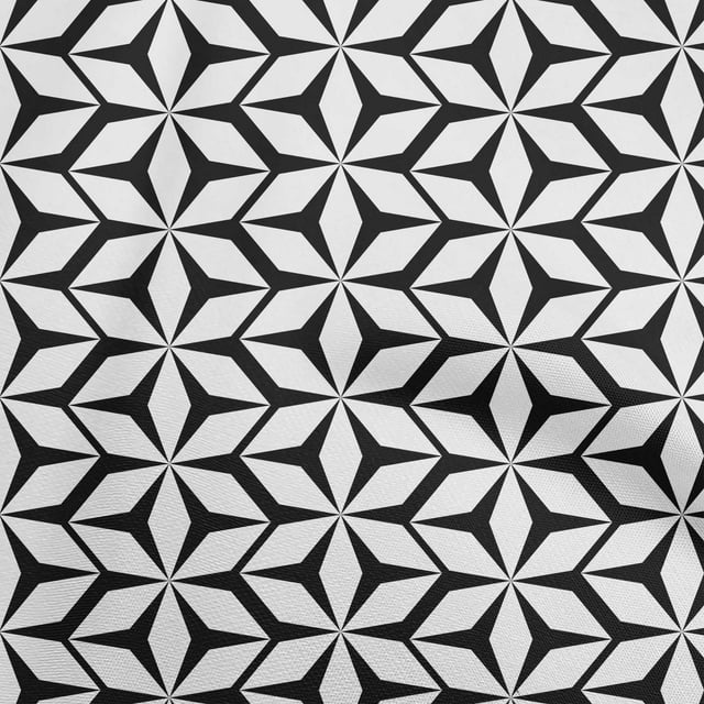 oneOone Viscose Jersey White Fabric Geometric Sewing Material Print Fabric By The Yard 60 Inch Wide
