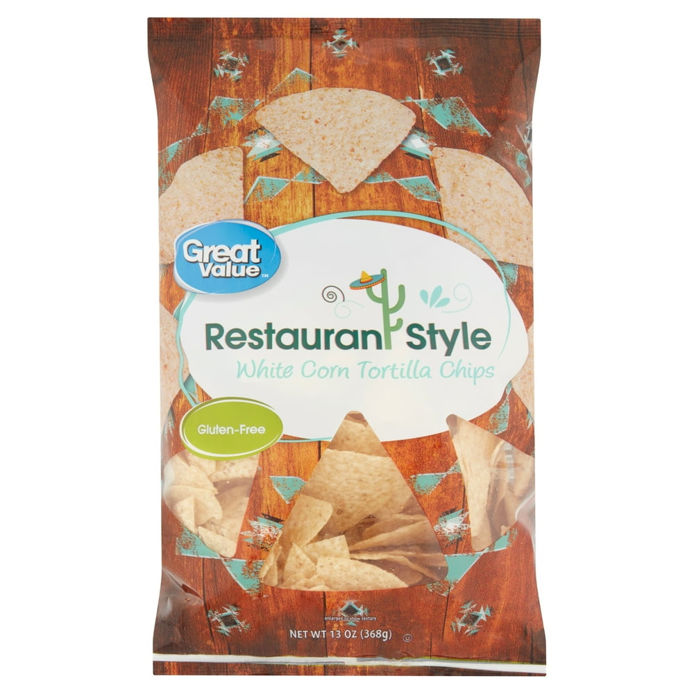 Great Value Restaurant Style White Corn Tortilla Chips, 13 oz Walmart
