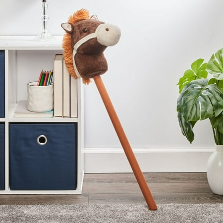 Spark Create Imagine Plush Riding Stick, Dark Brown Horse for 3 Years and Up