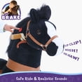 thumbnail image 4 of PonyCycle Large Riding Horse for Kids (with Brake/42.5" Height/Size 5 for Age 7-12) Rocking Horse Plush Pony Toys No Electricity Black Ux526, 4 of 10